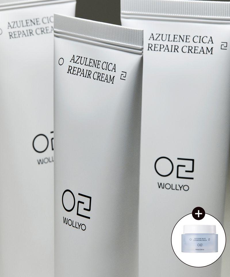 [2-pack] Azulene Cica Blemish Cream 55g x 2 (+Free Mini Cleansing Balm)
