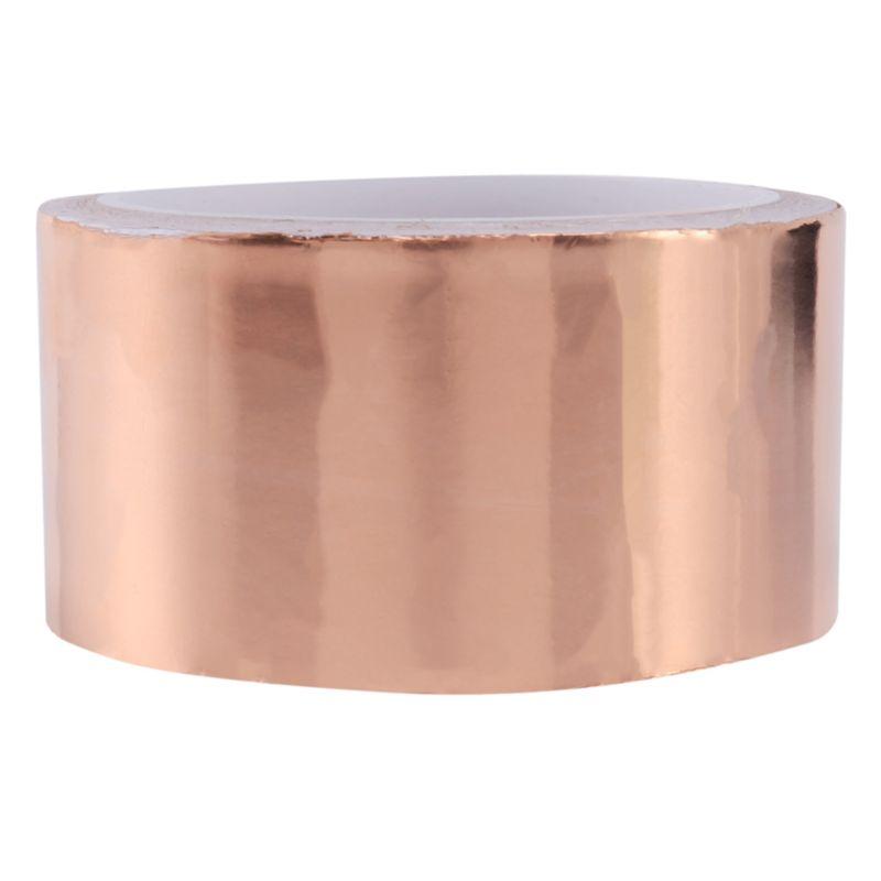 ABWR-6Pcs 50Mmx10m EMI Copper Adhesive Copper Foil Copper Tape Self-Adhesive Tape Roll