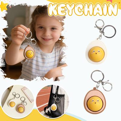 Cute Simulated Steamed Bun Keychain With Button Decompression Function, Creative Gift