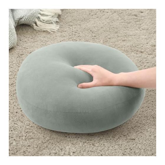JEMA Body Pillow Cushion Marshmallow Round Chewy Cushion Fluffy Super Soft Cloud-like Circular Round Sofa Cushion Cushion Cute Chewy Smooth Suede