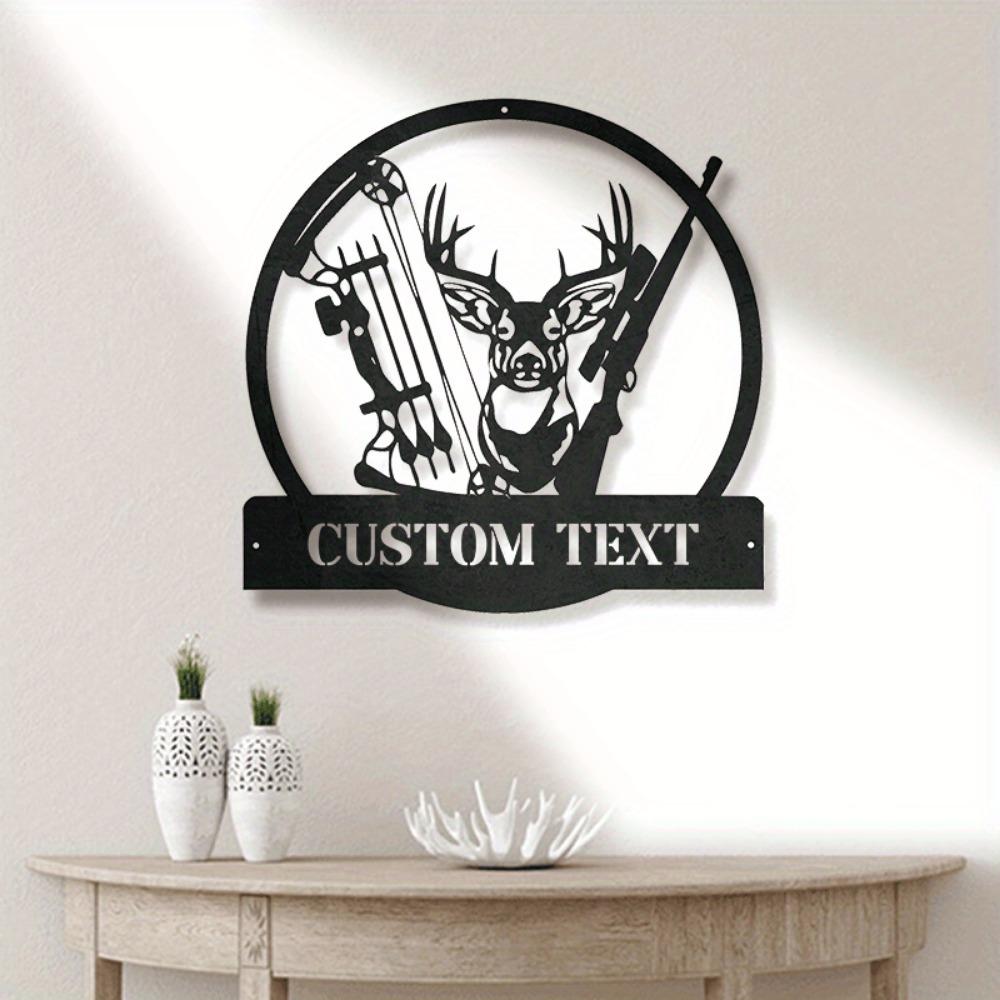Exclusive Deer Hunting Metal Wall Art Custom Nameplate Modern Home Decor Gift