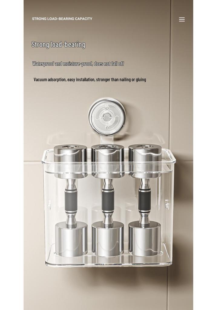 Wall-Mounted No-Punch Toilet Paper Dispenser and Storage Holder