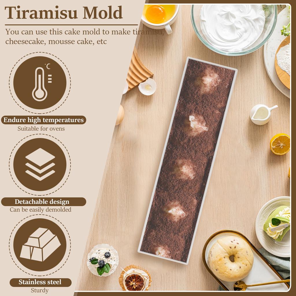 Tiramisu Cake Mold Removable Baking Molds Stainless Steel Tiramisu Cake Baking Tray Non-Stick Mousse Mold for Baking Accessories