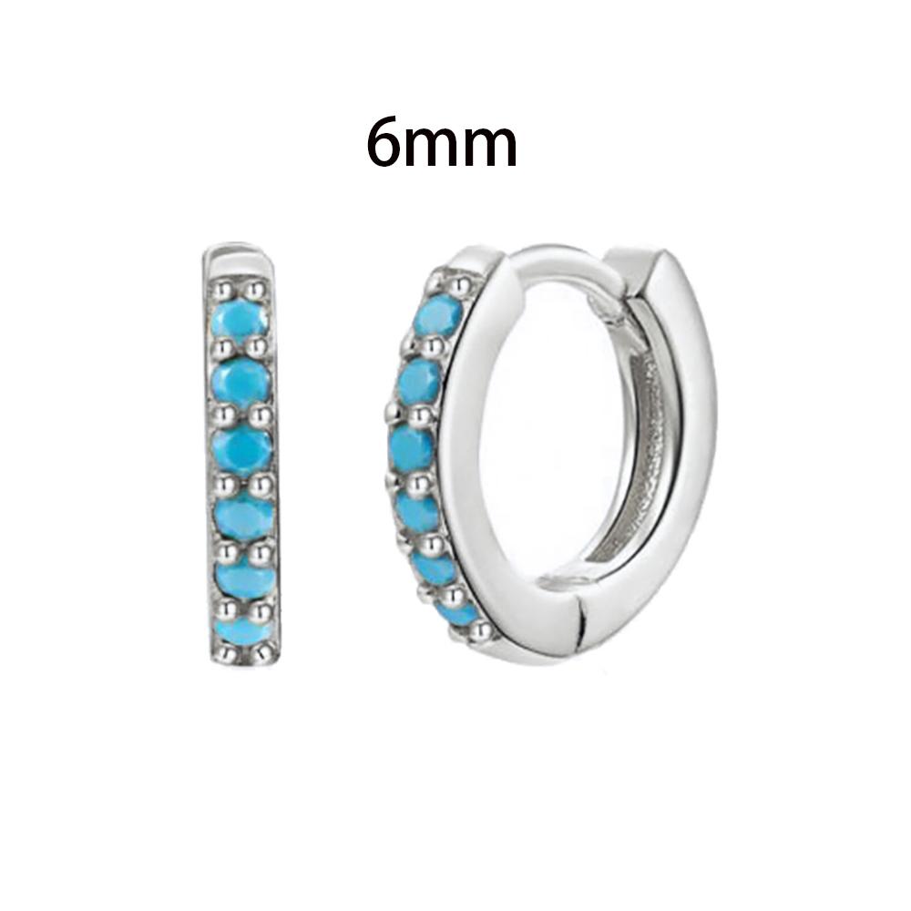 New Design Stainless Steel Cubic Zirconia Small Hoop Earrings For Women Punk Blue Huggie Thin Cartilage Earring Piercing Jewelry