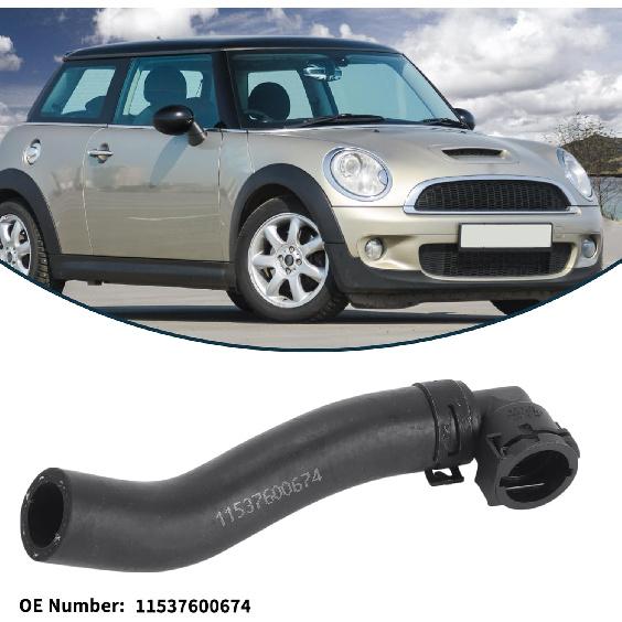 Radiator Hose Heater Hose No.11537600674 for Mini R56/R57/R58/R59/R60/R60 JCW 2013-2014 Rubber Coolant Pipe Black 1 Pc