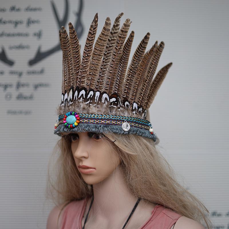 Feather Headwear for African Drum Performances, Tribal Hair Accessories, and Photography Fashion Show Props