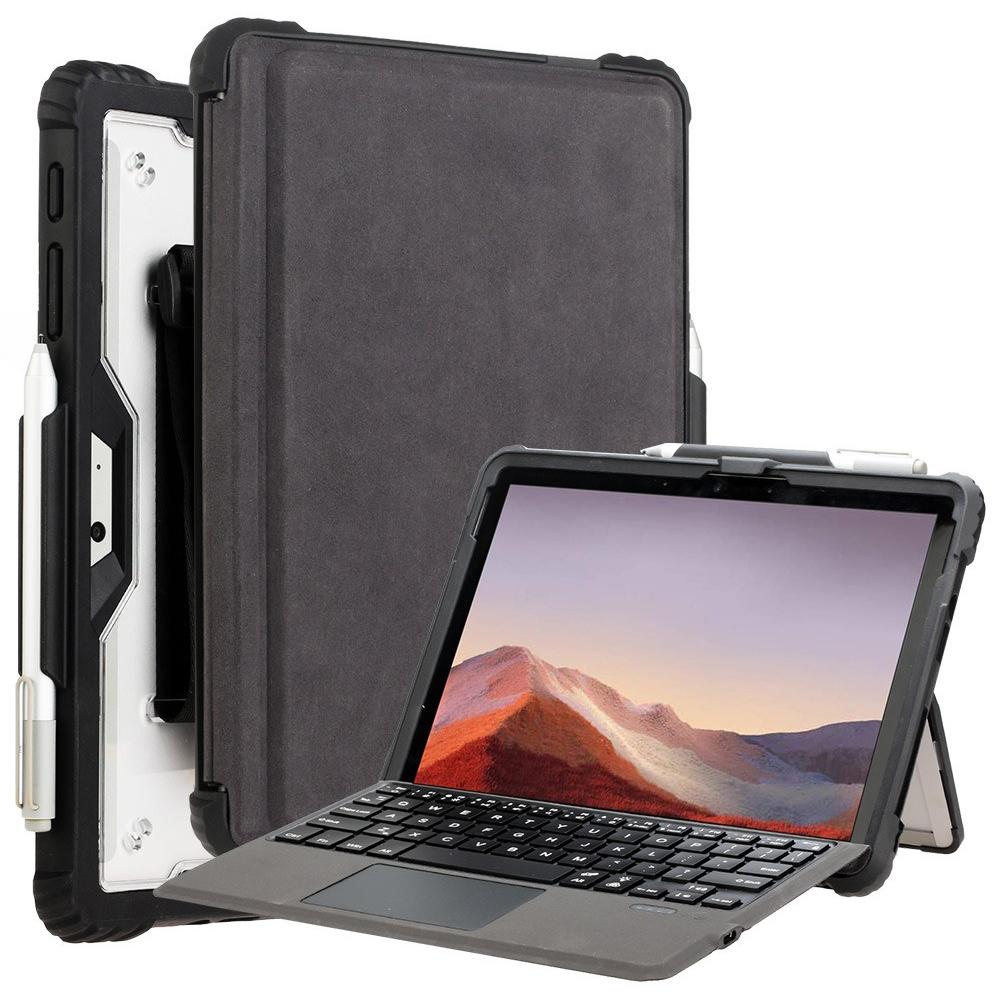 For Microsoft Surface Go 3/2 10.5 Inch/1 Protective Case PC TPU Clear Cover with Kickstand Pencil Holder (No Strap)