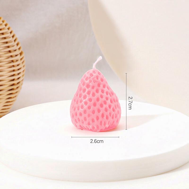 Ins Style Happy Birthday Pink Strawberry Heart & Letter Candle