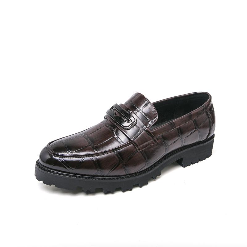Men s British Style Plus Size Business Loafers - 2025 Spring/Autumn Slip-on Shoes Size 40 коричневый