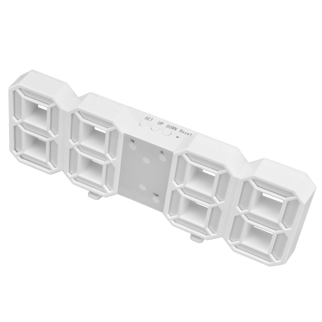 Digital Wall Clock Modern Design Temperature Display Alarm Function Sound Control Auto Sleep LED