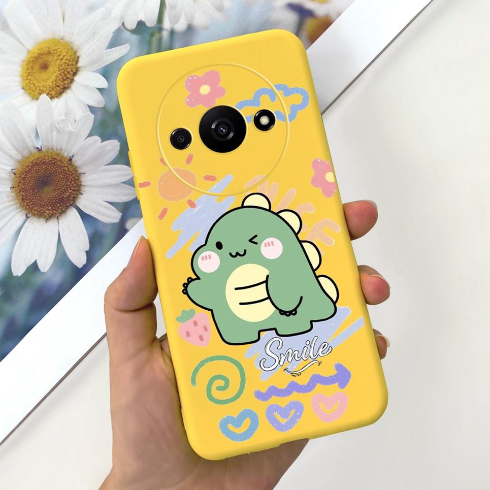 Rückseite für Xiaomi Redmi A3 4G Drachen Cartoon Tiere Cartoon Malerei Funda Etui für Xiomi RedmiA3 A 3 Weiche TPU Silikon Tasche