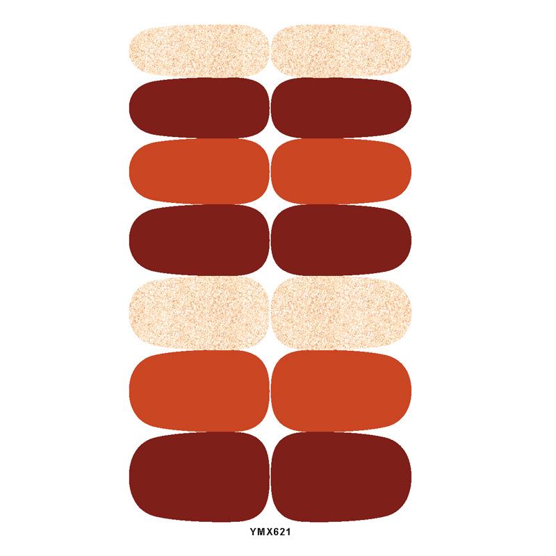 Autumn Maple Leaf Full Cover Waterproof Nail Art Stickers - Japanese Style Floral Design