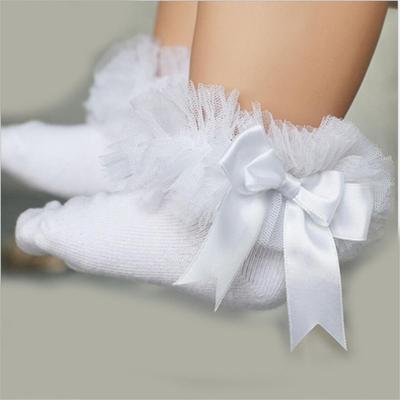 0-6Y Princess Kids Tutu Socks Short Girls Baby Socks Silk Ribbon Bowknot Lace Ruffle Cotton Ankle Socks Pography Props