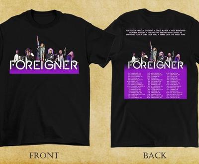 2 Seiten Ausländer Band 2025 Tour Shirt Schwarz Unisex S-5XL T-Shirt, heißes Unisex T-Shirt