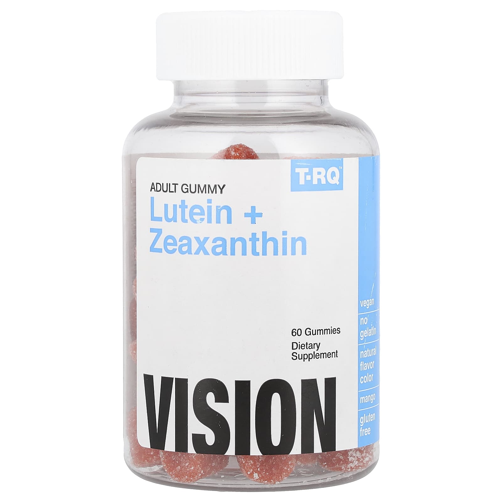 

T-RQ, gummies for adults, lutein + zeaxanthin, mango, 60 gummies