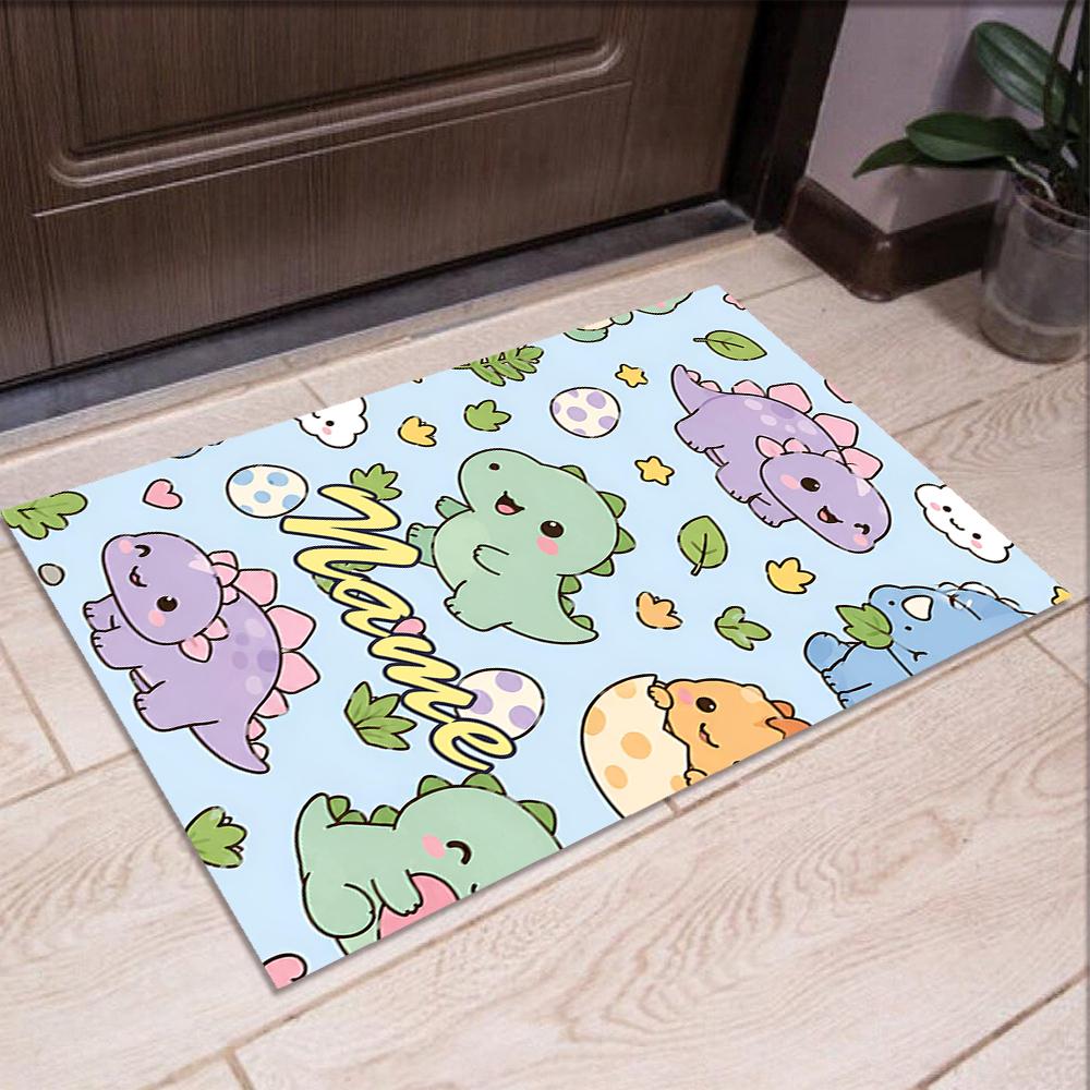 Custom Name Dinosaur Printed Carpet,Rug for Office Chair Living Room Bedroom Kitchen Room Decor Gifts.