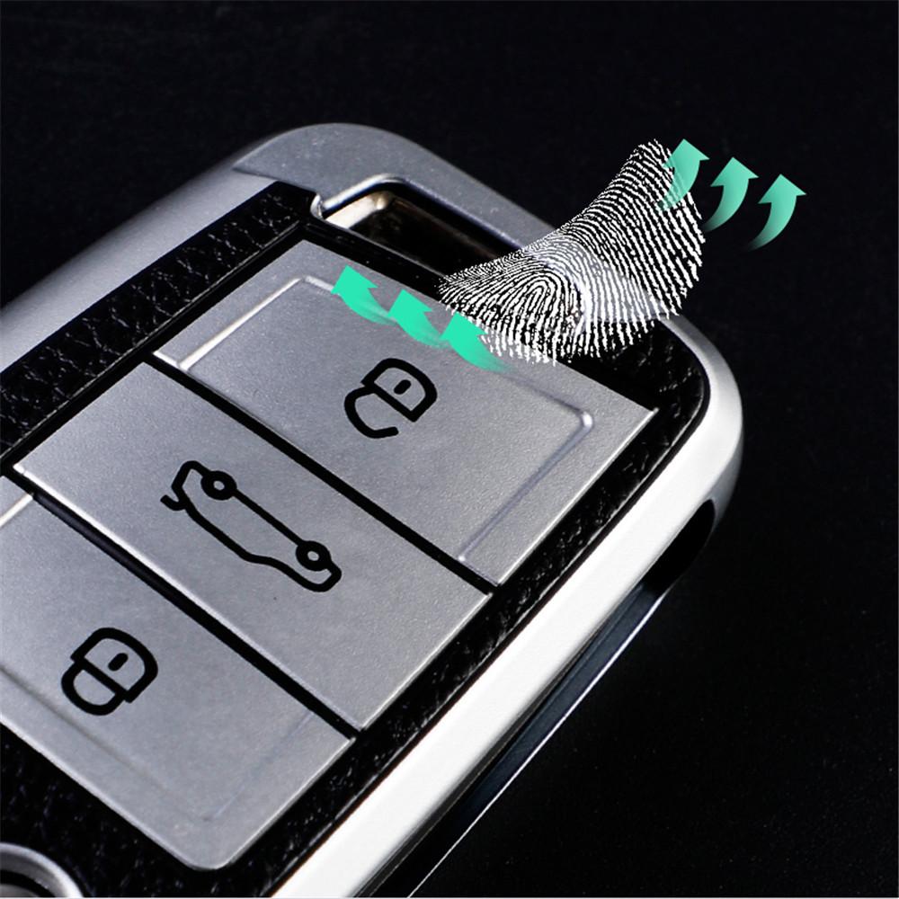 Leather TPU Car Key Case Protection Bag for VW Volkswagen Golf 7 MK7 Tiguan MK2 SEAT Ateca Leon FR 2 Ibiza for Skoda Octavia A7