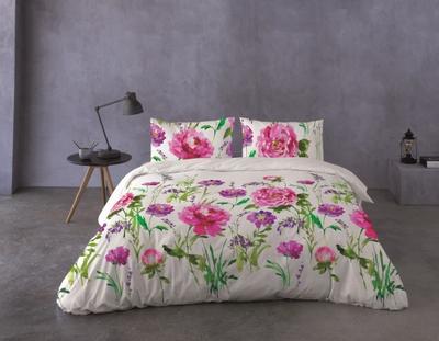 Cotton Satin Bedding Set with Polish Flowers PRESTIGE_05 220x200 + 2x70x80 Matex