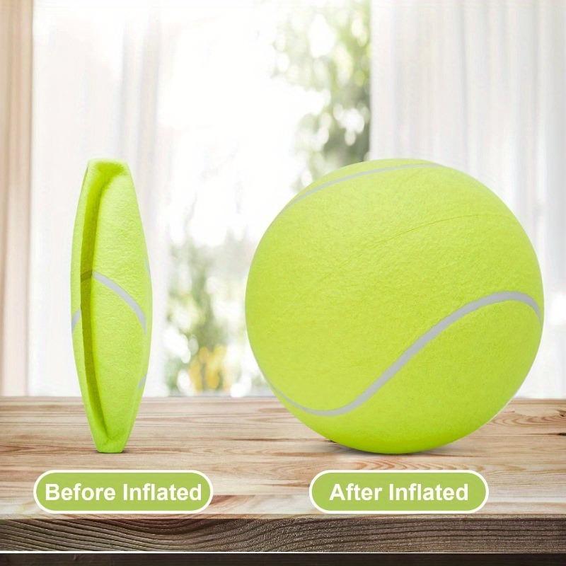 9.5 Inch Large Inflatable Giant Tennis Ball - Durable Pet Chew Toy, for Dogs Chasing Interactive Play Games, Pet Supplies