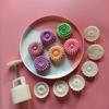 Plastic Mooncake Stamp Chrysanthemum Shape Mooncake Mold Festival DIY Hand Press Mooncake Cutters Pastry Decorating Tool