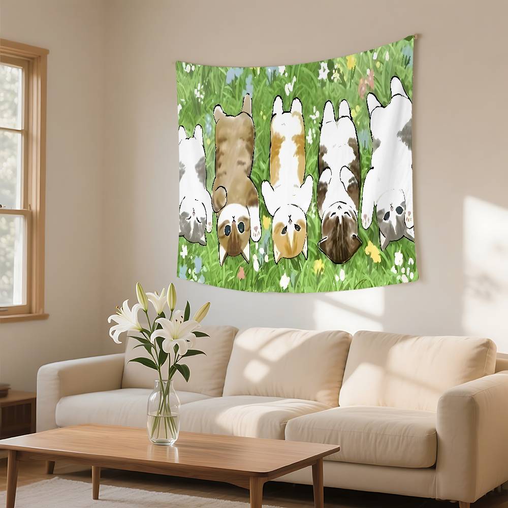 Funny Cat Mofusand Tapestry Wall Hanging Tapestry Art Deco Blanket Curtain Hanging At Home Bedroom Living Room Decor