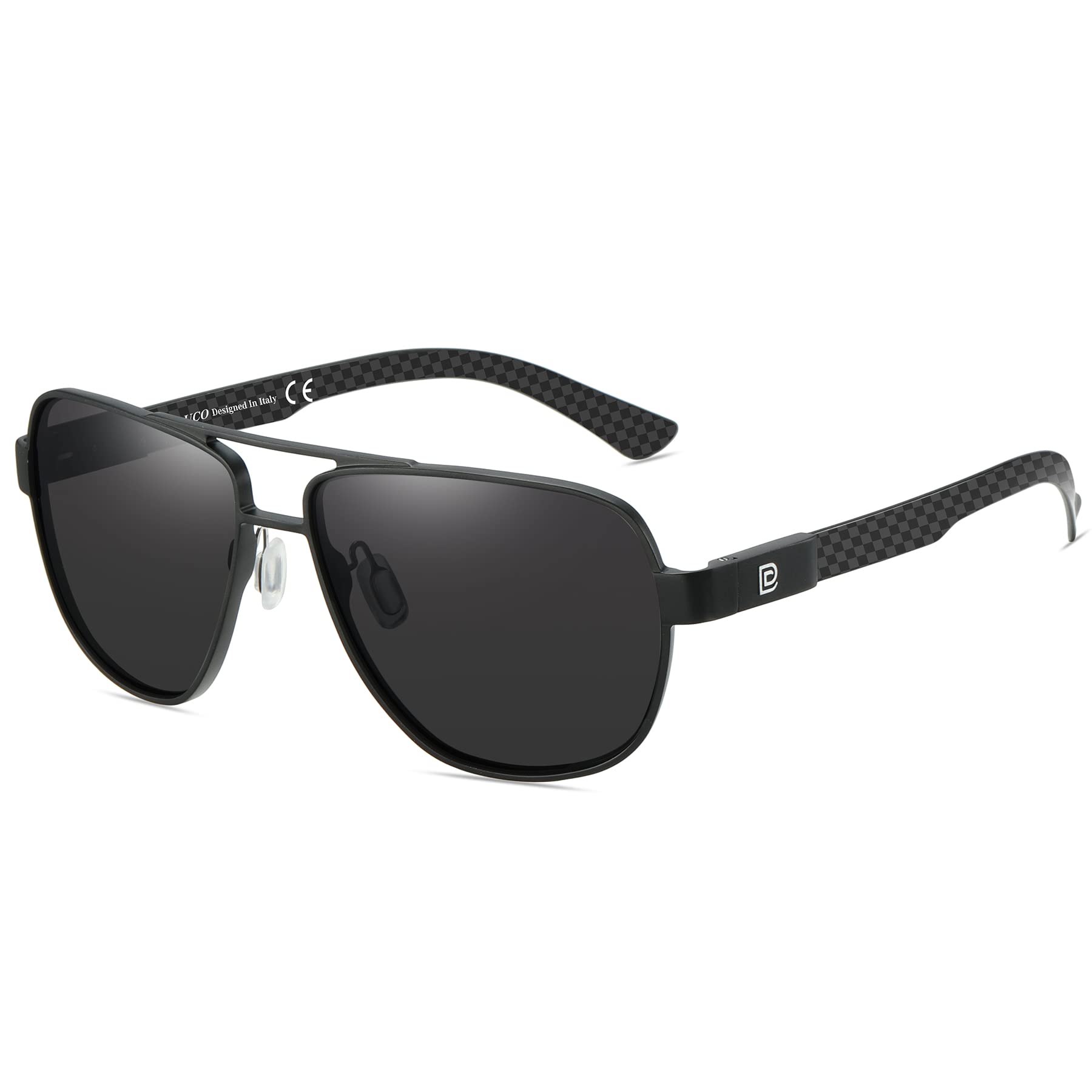 

DUCO Polarized Premium Carbon Aviator Teardrop UV400 for 3051 Men s Sunglasses, Fiber, Design, Large, Protection, Fishing, Driving, (Black/Gray)