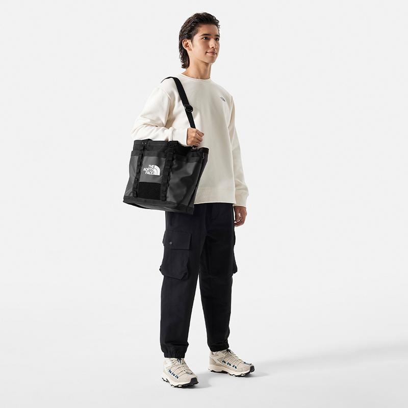 The North Face Bolsa Tote Casual de Grande Capacidade Bolsa de Compras Bolsa de Mão/Ombro de Nylon Regular Unissex Par Unissex Bolsas Tote Preta 3KZU-KX7
