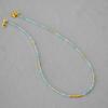 Healing Department Fashionable, Fresh and Elegant Niche Original Simple Sea Blue Treasure Real Stone Beaded Fine Necklace Collarbone Chain