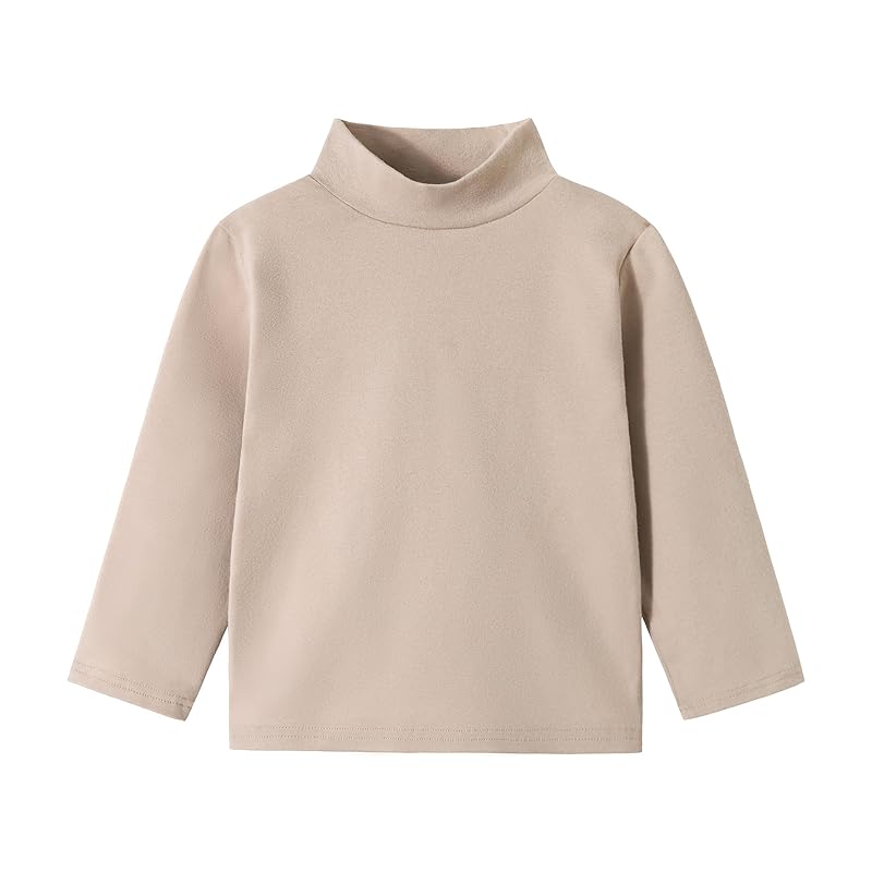 

[Volunboy] children s clothing long sleeve t-shirt kids cotton turtleneck cut and sew tops inner high neck Plain color border stretch boy girl autumn