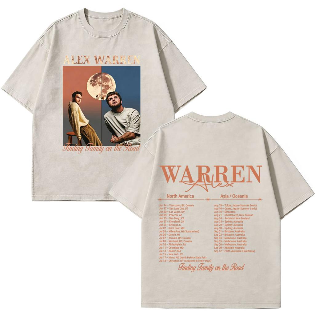 Alex Warren 2026 Tour Graphic Merch Vintage Washed T Shirt Men Women Hip Hop Fashion Tshirts Short Sleeve Cotton Loose T Shirts