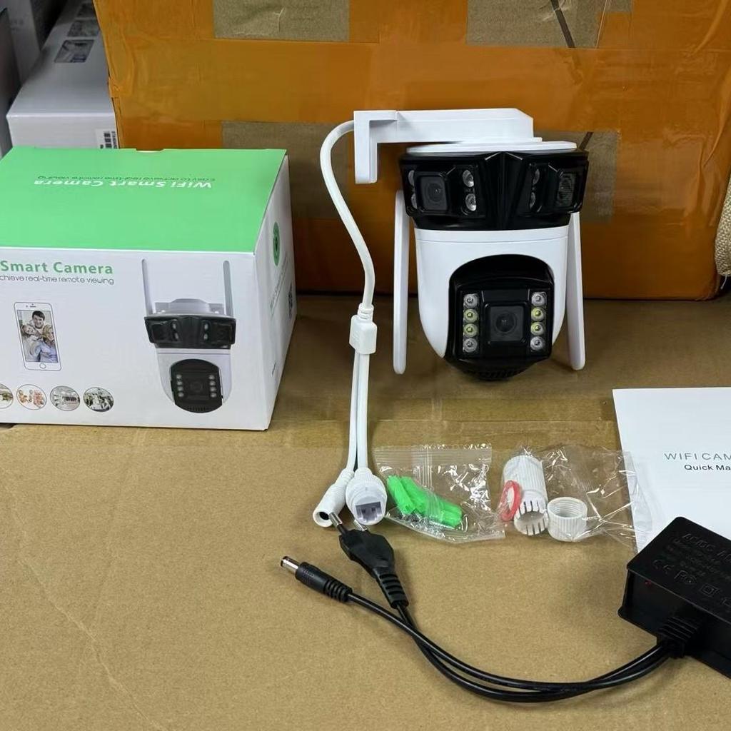 Q56 ICSEE Ultra HD Three-Lens Panoramic WiFi Outdoor Waterproof Camera