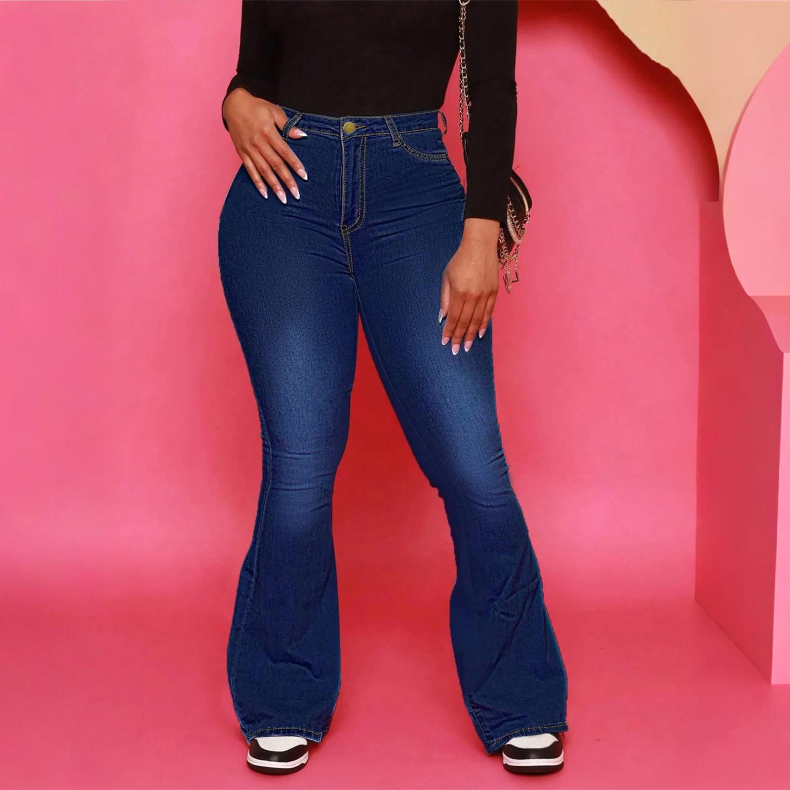 

Женские джинсы повседневные однотонные повседневные брюки универсальные джинсы облегающего кроя XXXXXL