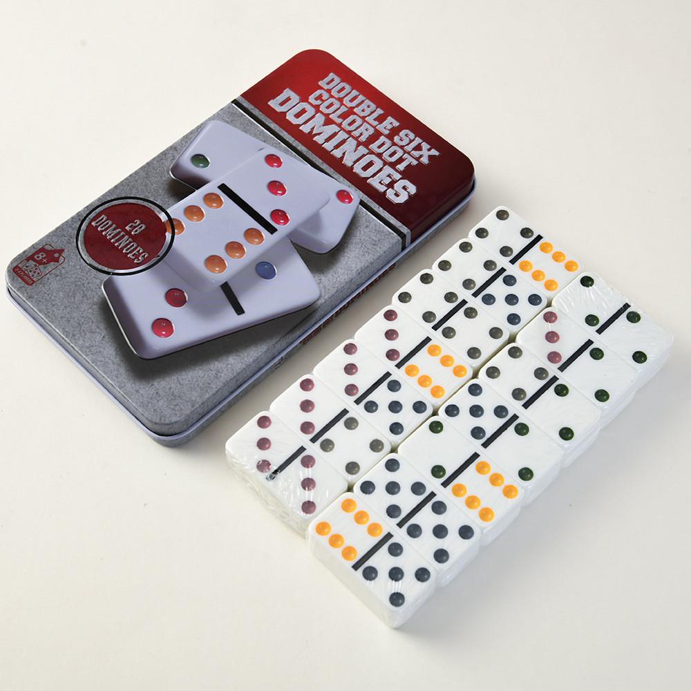 Double Colour Six Dot Dominoes Game Set Kids Educational Toys Gift Interaction