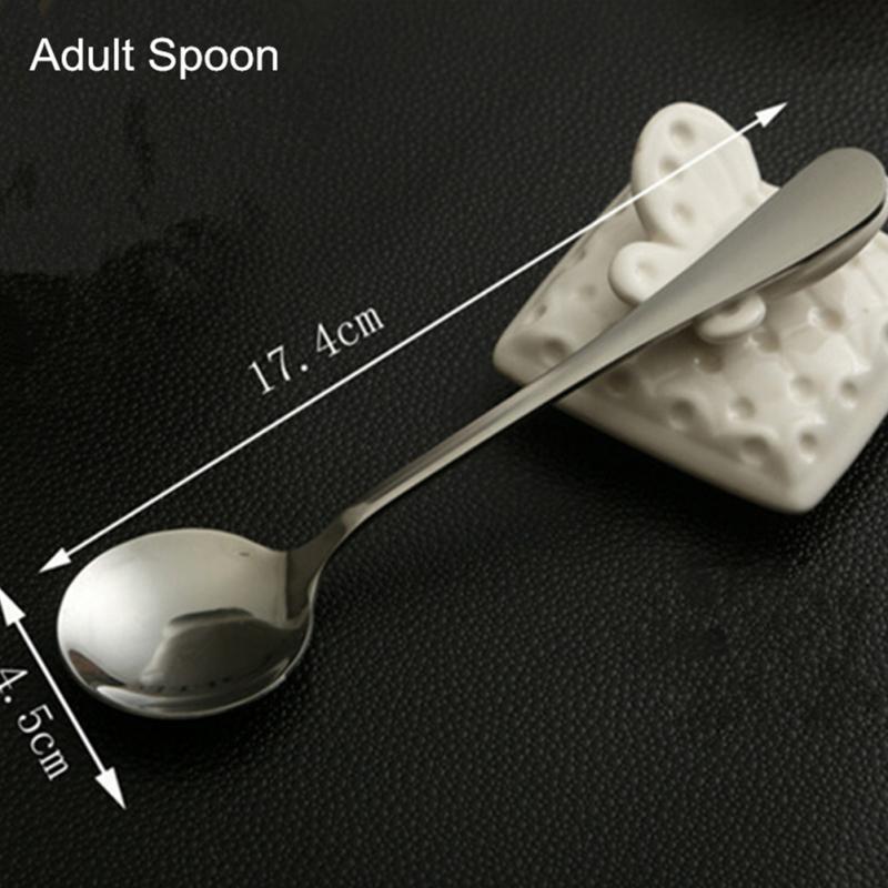 Stainless Steel Round Spoon Coffee Spoon Dessert Sugar Salt Spice Spoon Kitchen Tools