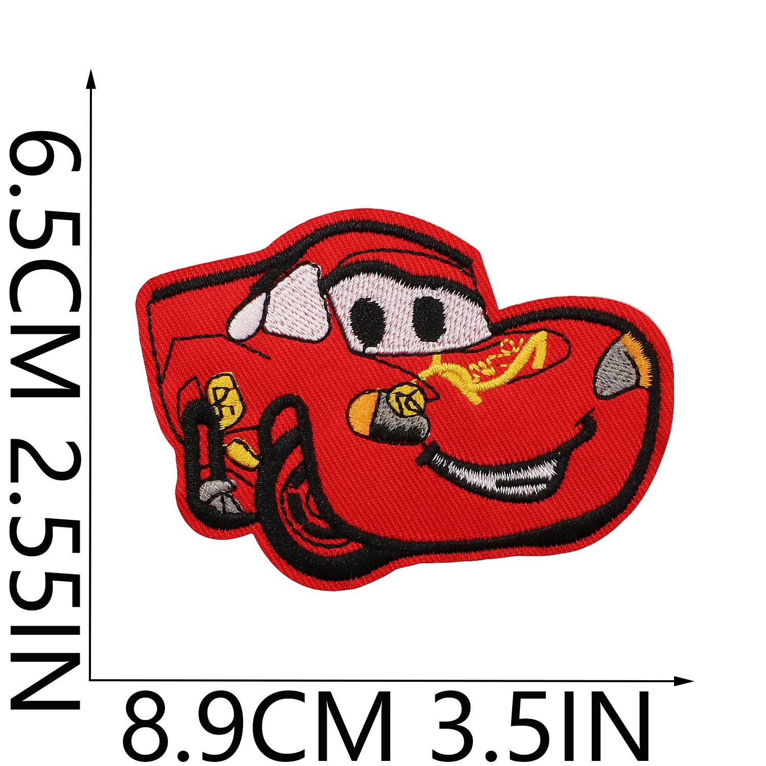 Cartoon Auto Borduurstof Sticker Strijken Race Computer Borduur Patch Sticker Vlam Wieldecoratie voor Kleding Tas no. 8_3 pieces