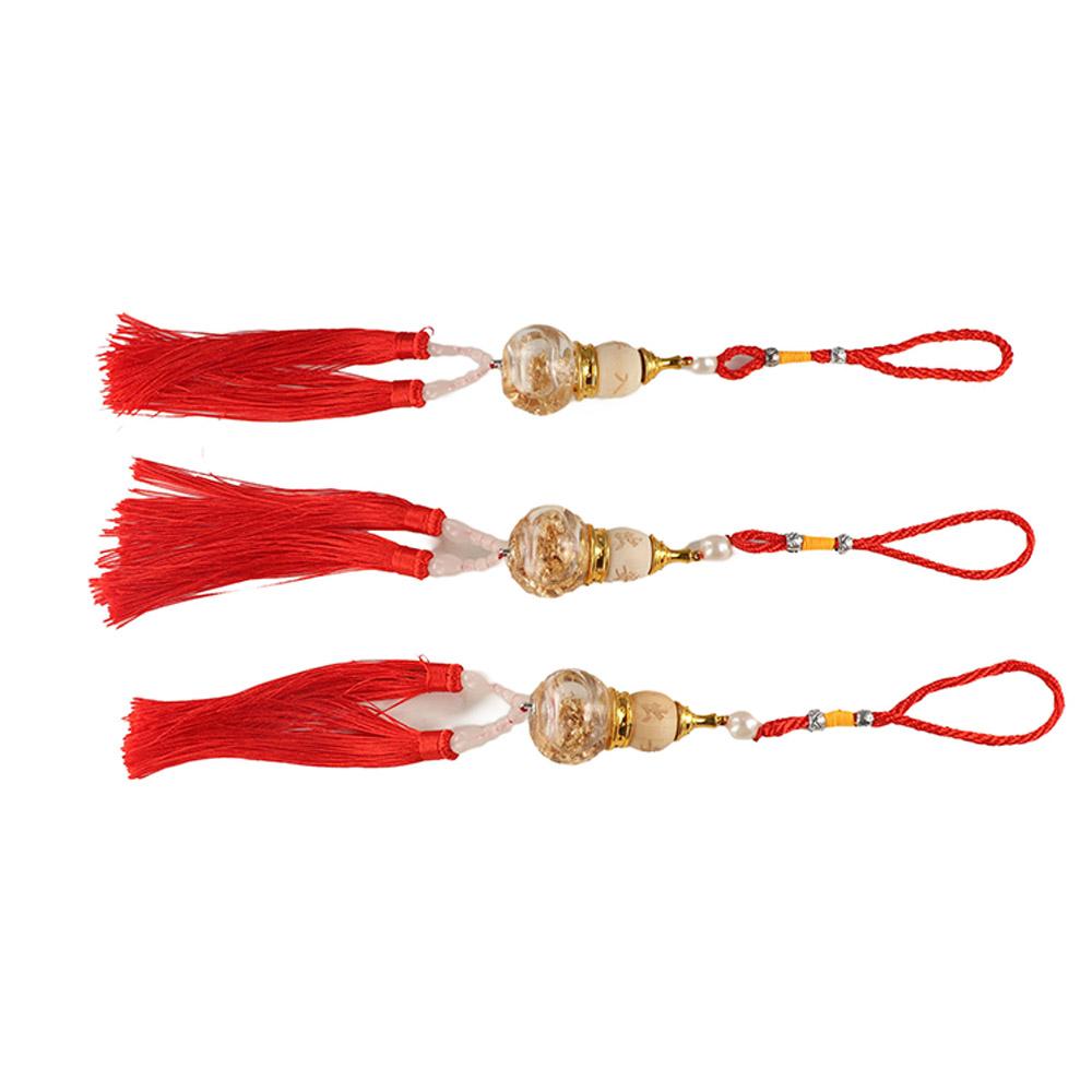 Gold Foil Bottom Double Spike Gourd Pendant Mini Gourd Perfume Bottle Car Accessories