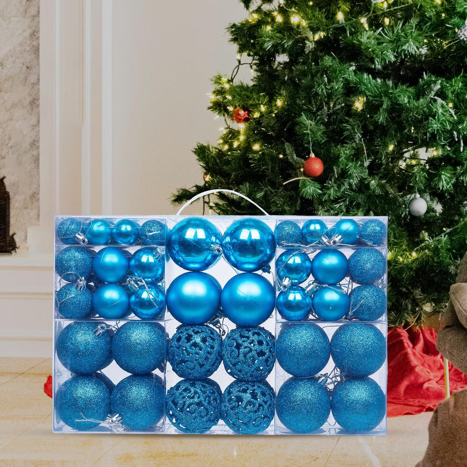 100 Pieces Christmas Ornaments in Gift Boxes for Holiday Celebrations Blue