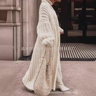 2023 Autumn/Winter European & American Thick Knit Loose Cardigan - Women's Long Sweater