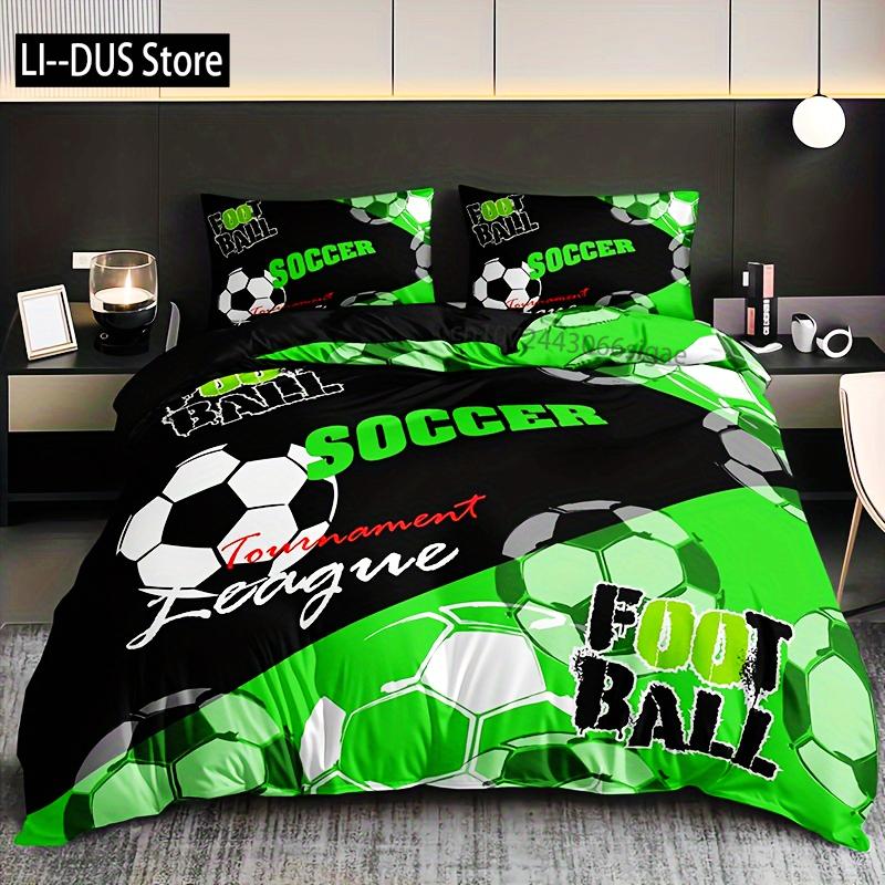 

Comforter 3-Piece Soccer Frenzy - Soft Microfiber Bedroom Decor With Vivid 3D Sports Pattern - No Core Includes 1 Duvet Comforter (quilt)-EU Single(135*200cm)3pcs