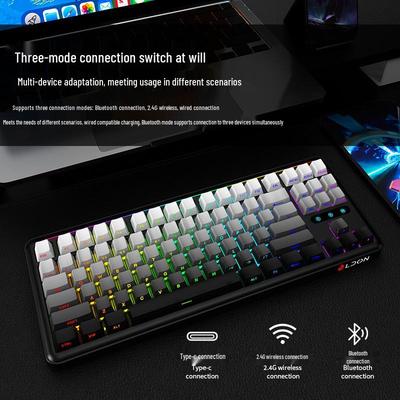 LDON LX87 Wireless RGB Mechanical Gaming Keyboard with Bluetooth and Three Modes