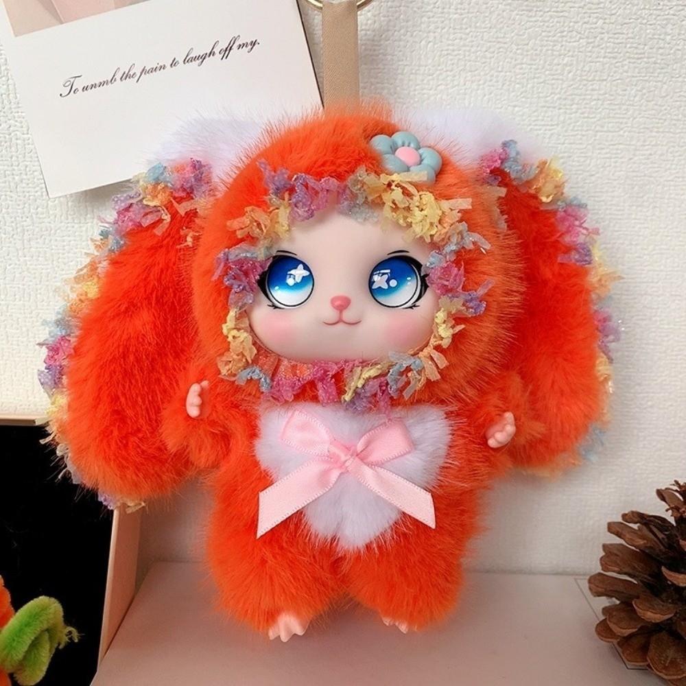 Ornaments Rabbit Plush Keychain Bag Hanging Car Key Ring Plush Doll Pendant  Women Girls Gift