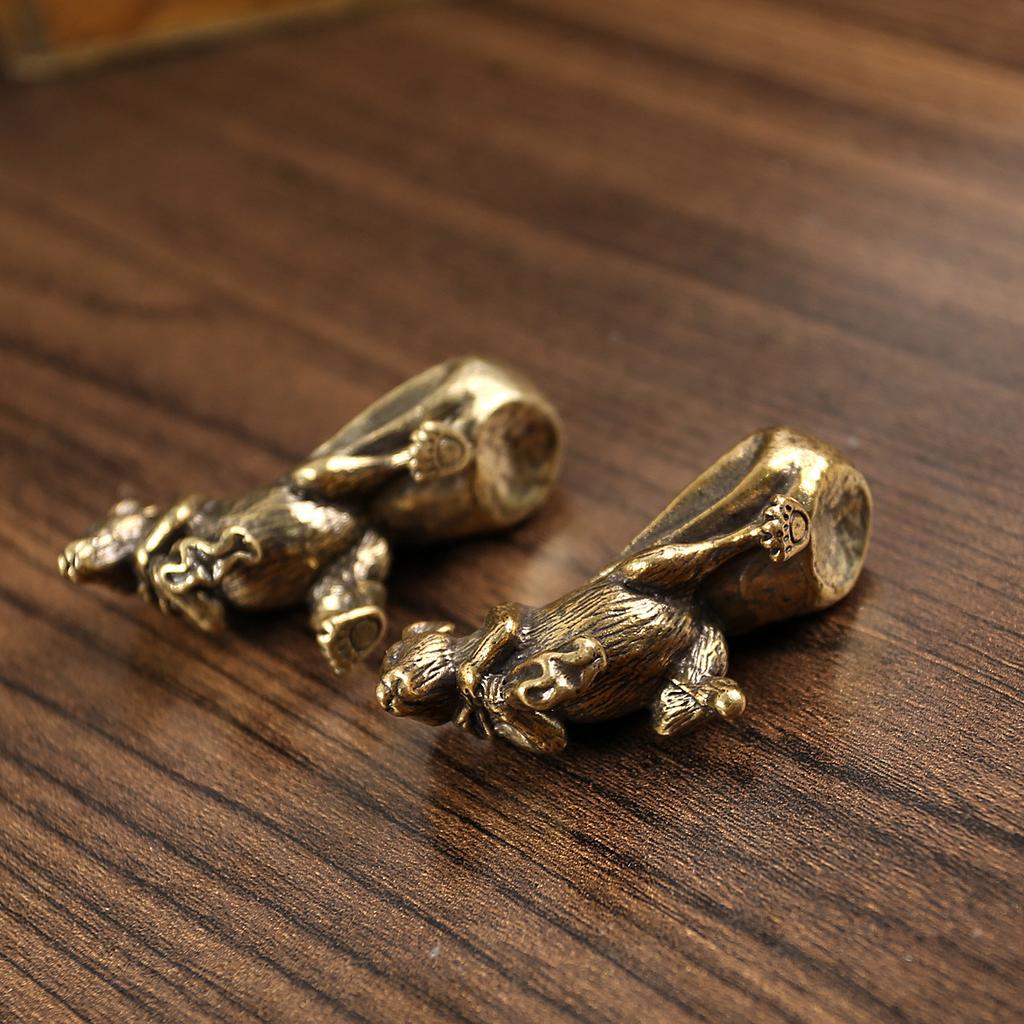 Tang Teng Brass Gold Kangaroo Ornament Money Rat Gold Kangaroo Home Ornament Zodiac Rat Ornament