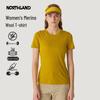 Damen Kurzarm T-Shirt aus reiner Wolle, schnelltrocknend