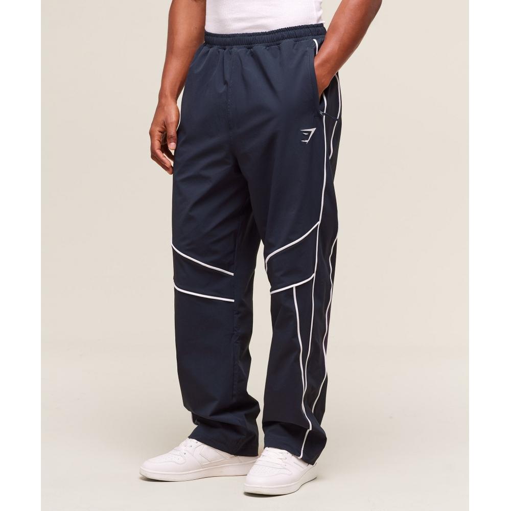 Gymshark Retro Crinkle Track Pants Heavy Blue A1c8v Uctn