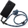 Case For Xiaomi Redmi Note 12 Pro Plus 5G - Soft Protection - Detachable Blue Cord - Black Silicone