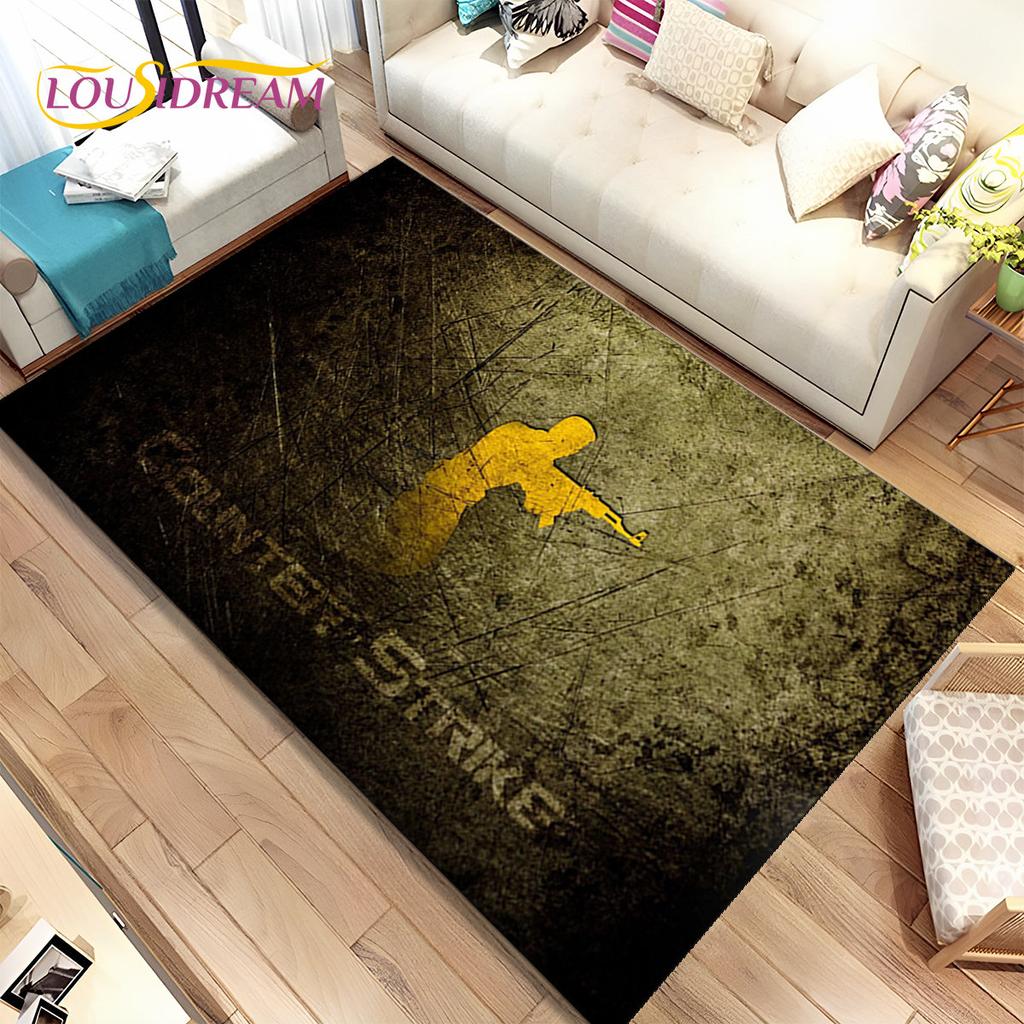 CS GO,Game Gamer,Counter Strike Area Rug,Carpet Rug for Home Living Room Children Bedroom Sofa Doormat Decor,Non-slip Floor Mat