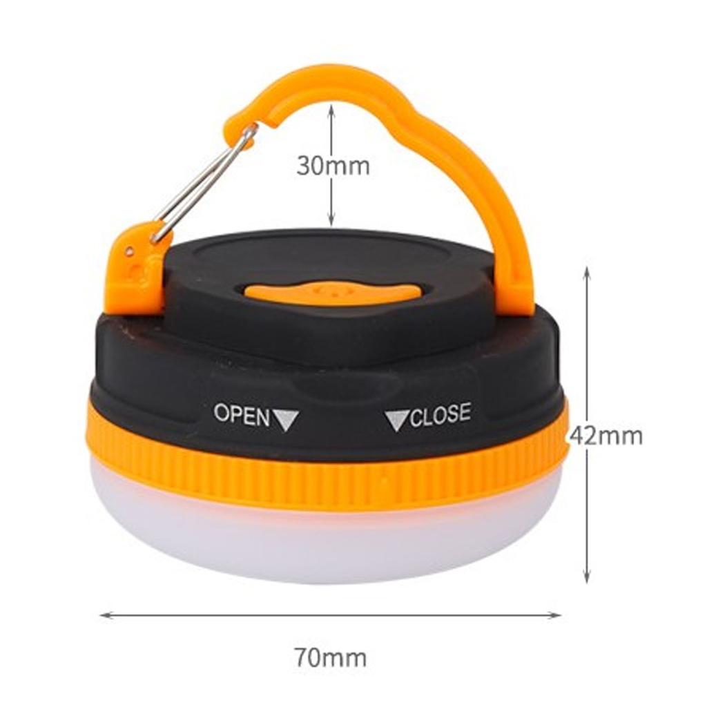 LED Tent Lamp ABS 5 Lighting Modes Waterproof Emergency Camp Hanging Lamp for Outdoor Battery Type Orange (Round)