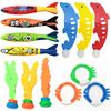 Children's Diving Toys Set Summertime Swimming Pool Treasure Hunt Diving Toy Torpedo Fish Plants Dolphin Buoy Water Toys Gifts
