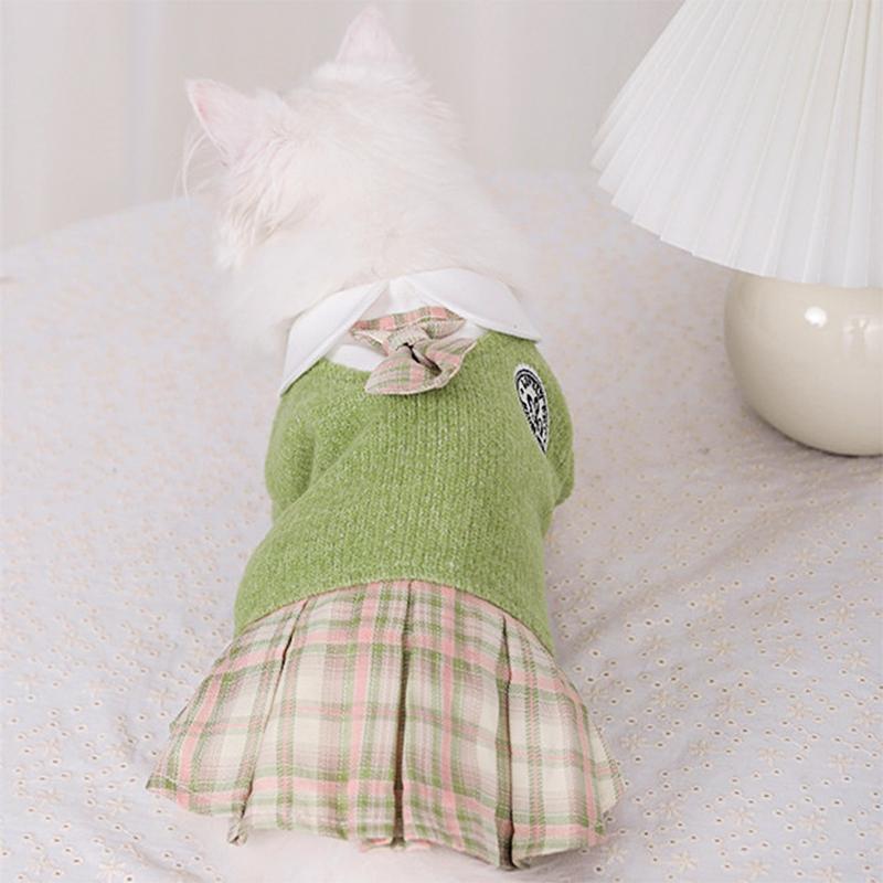 Cute Autumn Winter Cat Clothes Warm Skin Friendly Lovely Cat Outfits For Ragdoll Blue Cat Kitten Dress Pet Apparel