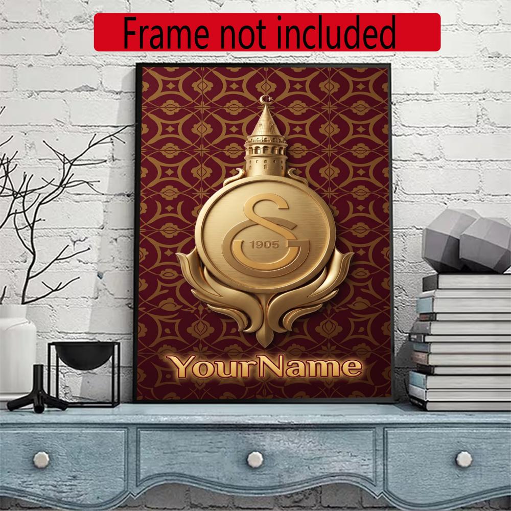 Galatasaray Personalized Name Round Diamond Painting Kit Diamond Embroidery Painting Rhinestones Mosaic Frameless Handwork Decoration Arts